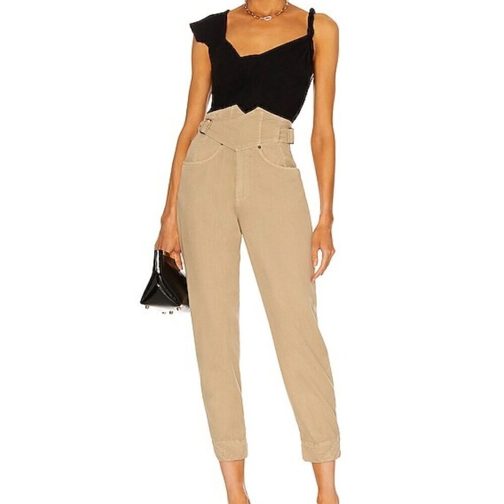 Noam Aston‎ Crossover Waist Pants In Khaki US 4​​​​​​​​​​​